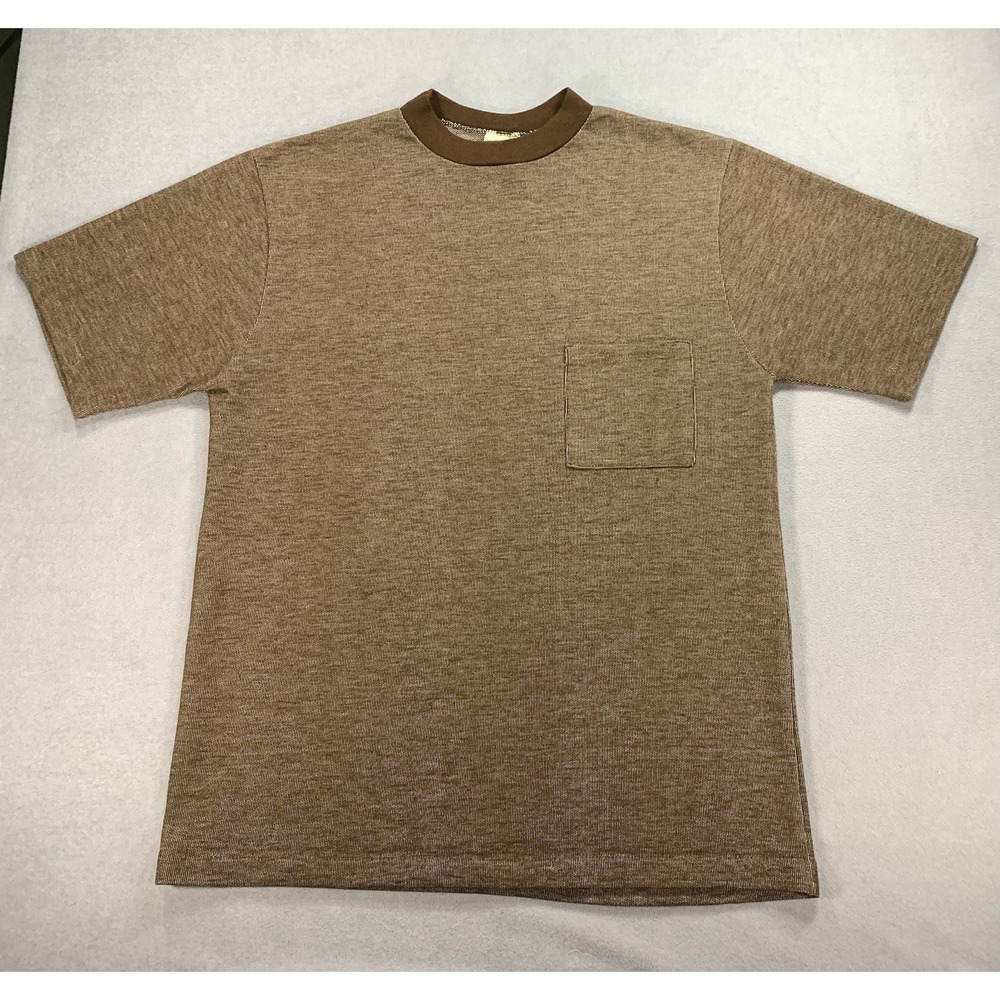 Vintage Mojave of California Shirt Mens XL (Medium) Brown Stripe Pocket Tee